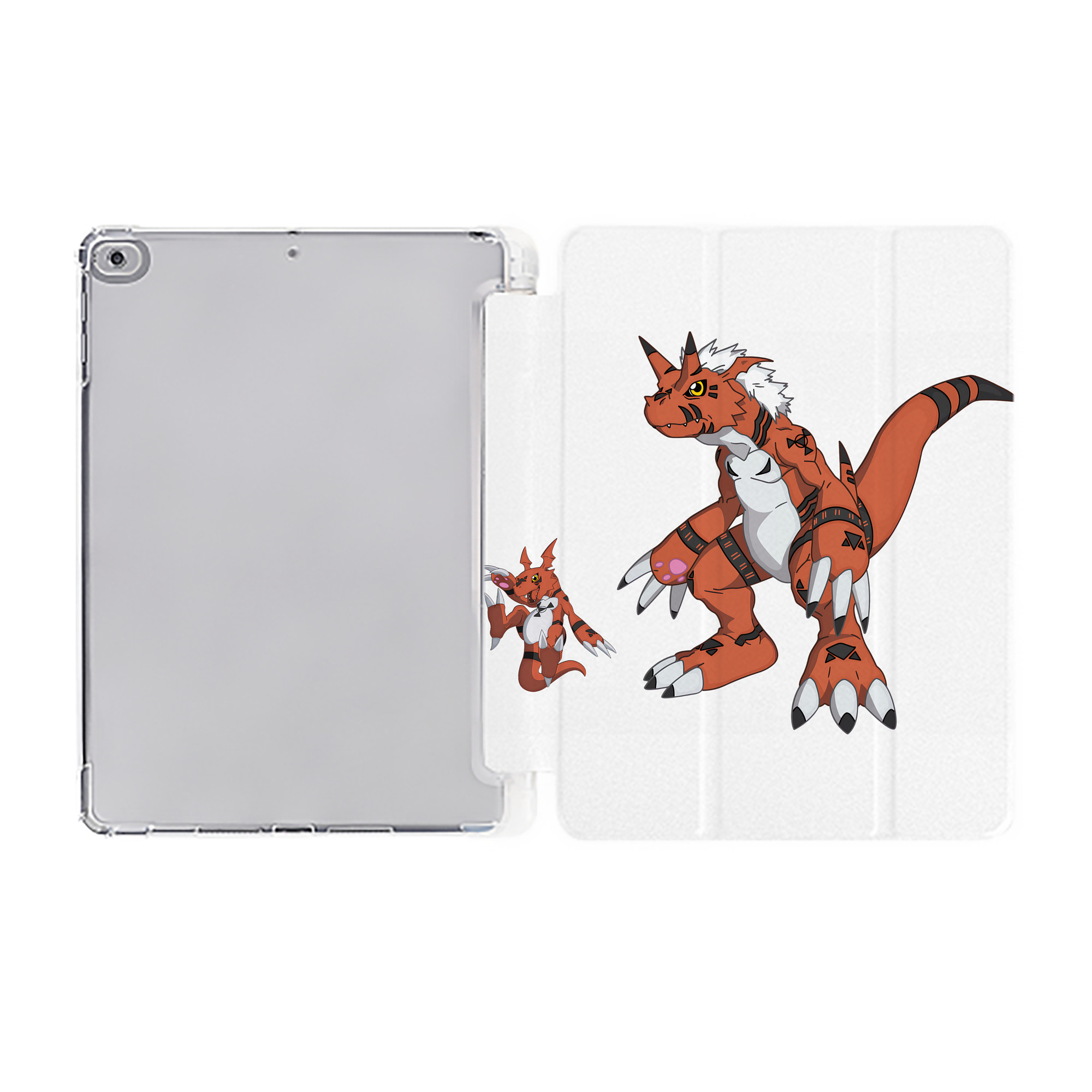 （画像用） Digimon デジタルモンスター/デジモン IPad ケース ペン収納付き 三つ折りスタンド PUレザー×シリコン 対応機種9.5/10.5/10.9インチ